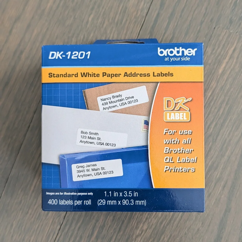 Brother DK-1201 Standard Address Labels, DK1201, 3 1/2